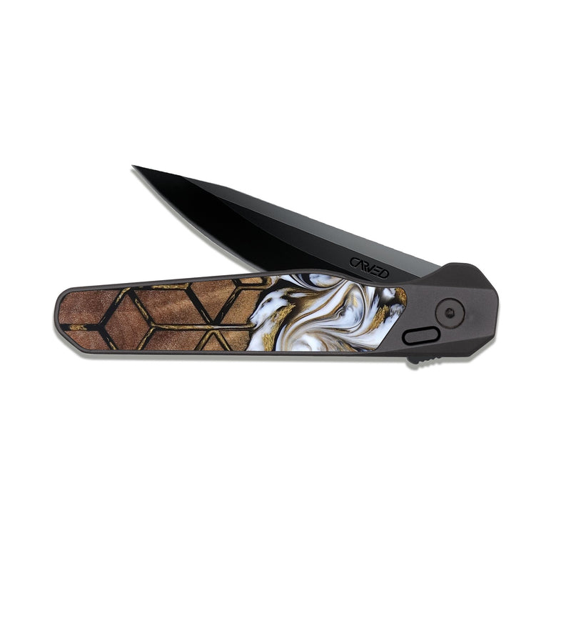 EDC Dark Slate Wood Pocket Knife - Lonzo (Pattern, 820351)