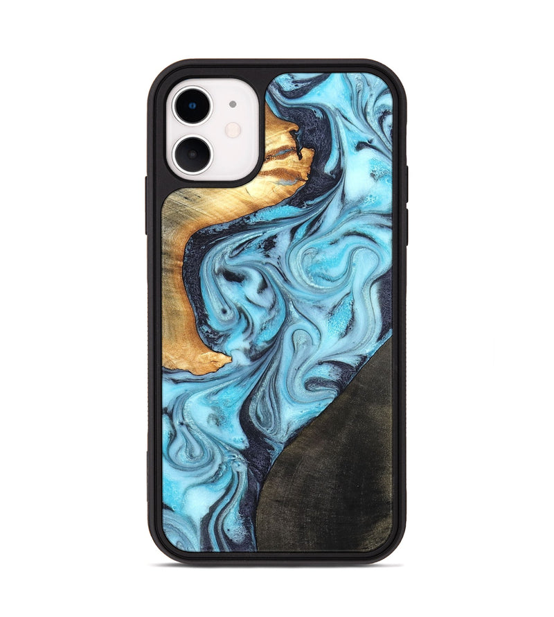 iPhone 11 Wood Phone Case - Althea (Blue, 820357)