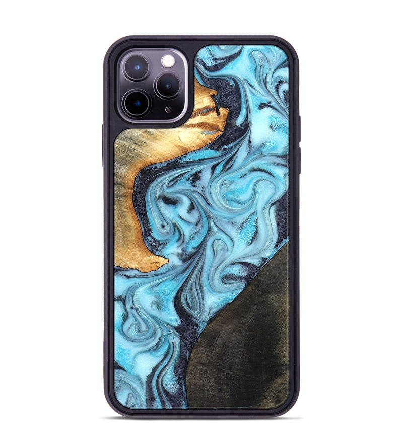 iPhone 11 Pro Max Wood Phone Case - Althea (Blue, 820357)