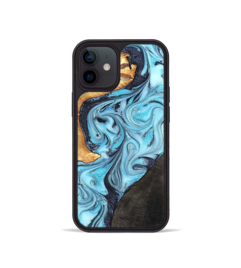 iPhone 12 mini Wood Phone Case - Althea (Blue, 820357)