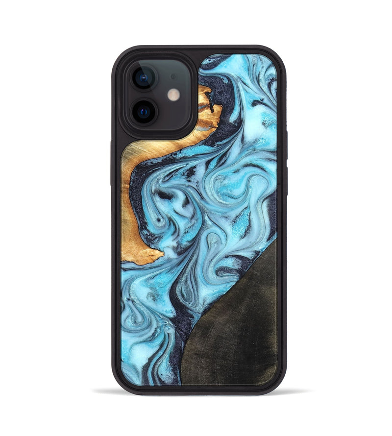 iPhone 12 Wood Phone Case - Althea (Blue, 820357)