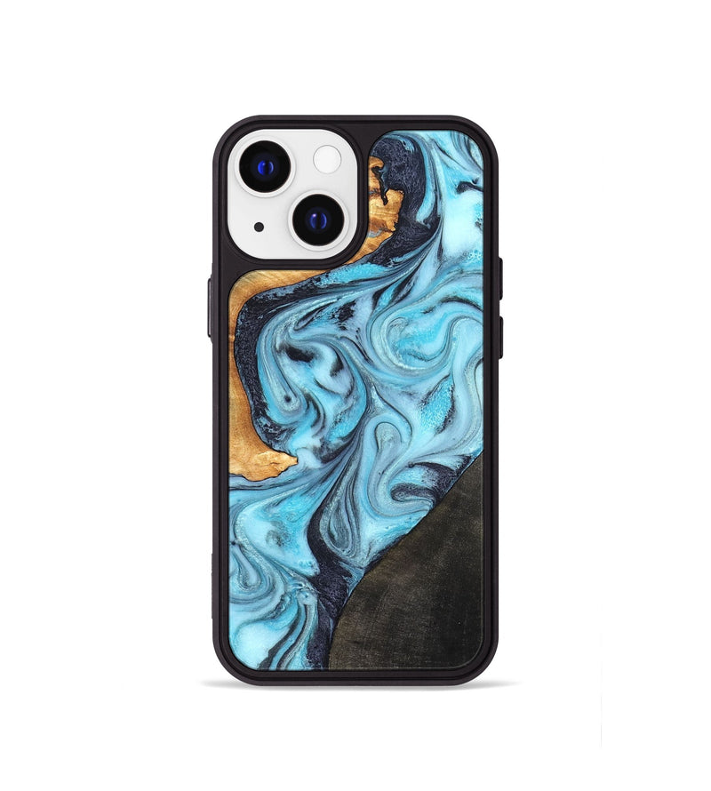 iPhone 13 mini Wood Phone Case - Althea (Blue, 820357)