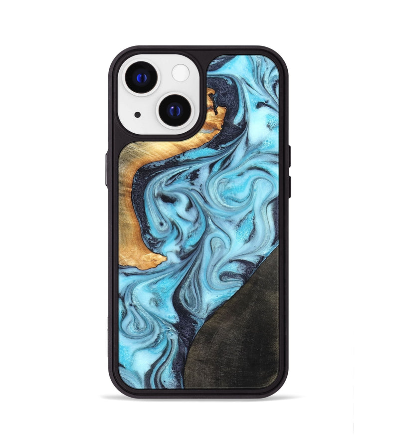 iPhone 13 Wood Phone Case - Althea (Blue, 820357)