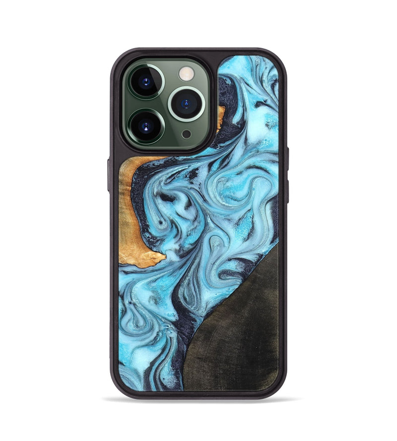 iPhone 13 Pro Wood Phone Case - Althea (Blue, 820357)