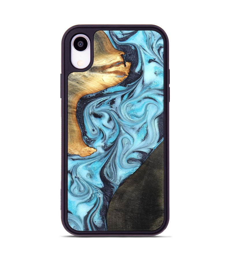 iPhone Xr Wood Phone Case - Althea (Blue, 820357)