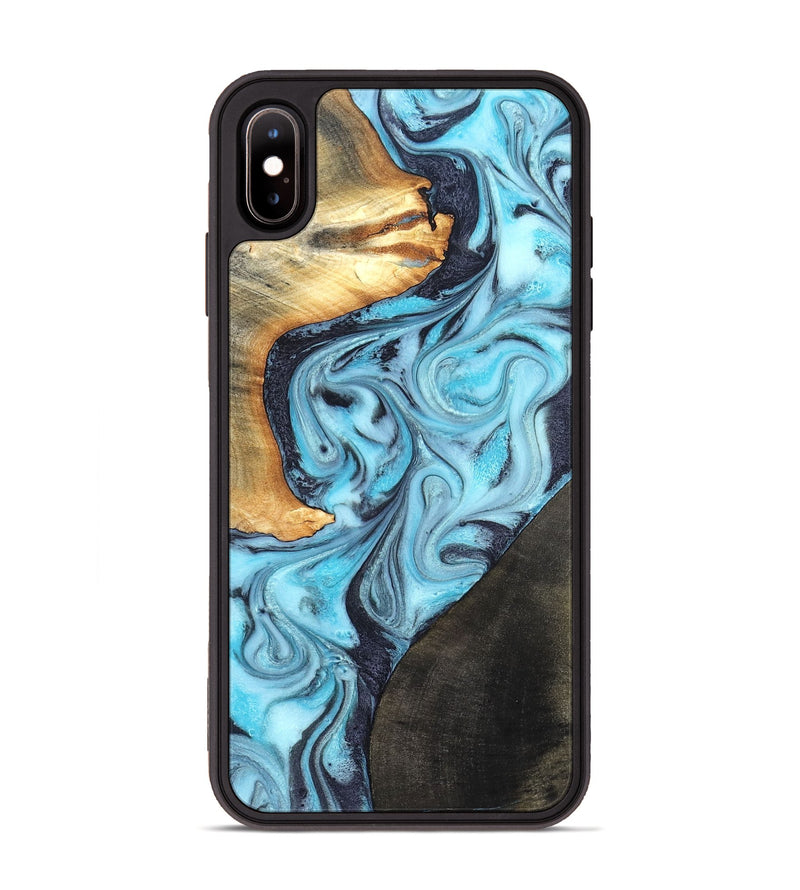 iPhone Xs Max Wood Phone Case - Althea (Blue, 820357)