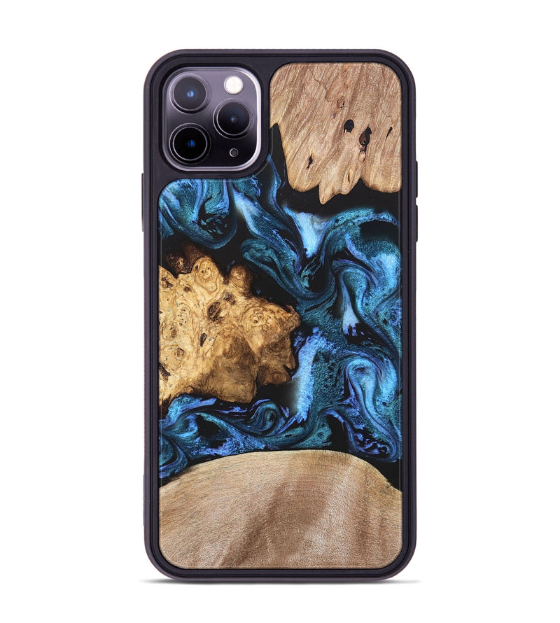 iPhone 11 Pro Max Wood Phone Case - Amalia (Blue, 820358)