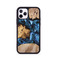 iPhone 11 Pro Wood Phone Case - Amalia (Blue, 820358)