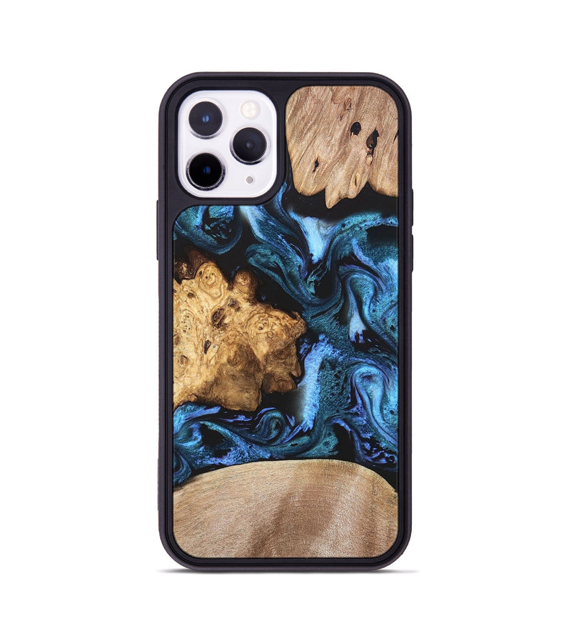 iPhone 11 Pro Wood Phone Case - Amalia (Blue, 820358)
