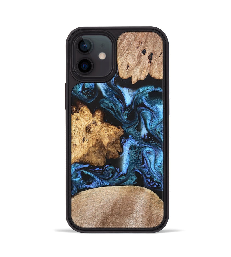 iPhone 12 Wood Phone Case - Amalia (Blue, 820358)