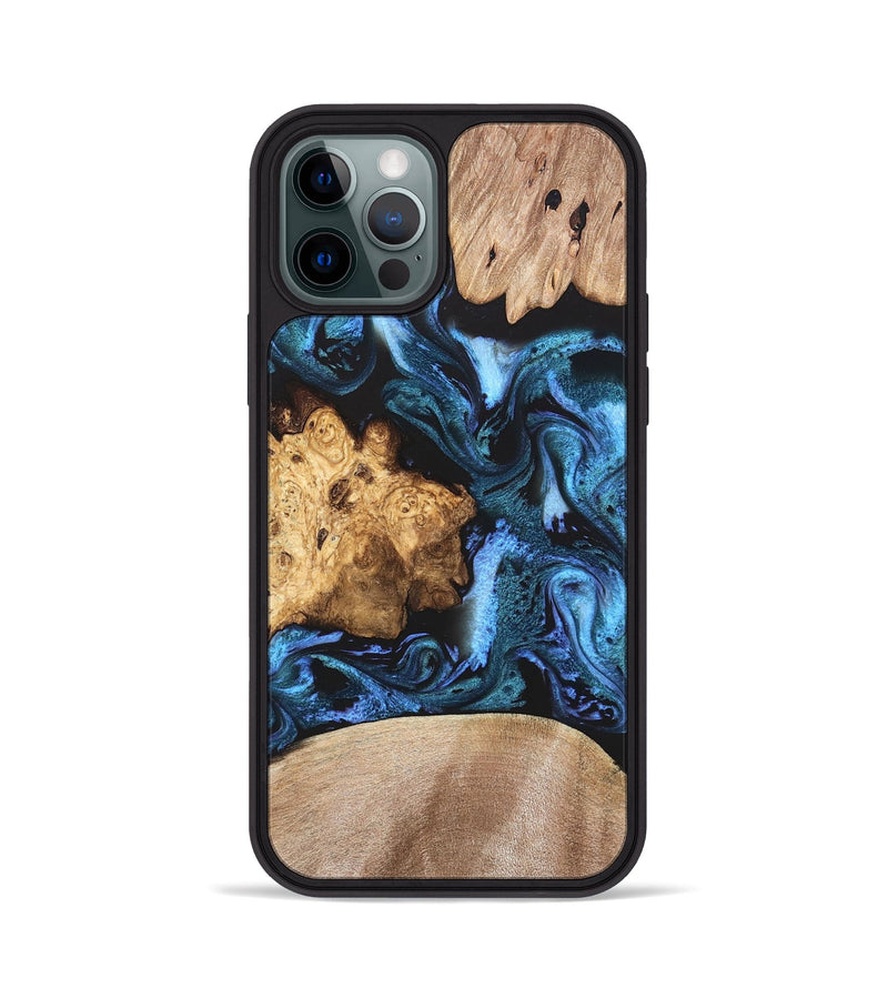iPhone 12 Pro Wood Phone Case - Amalia (Blue, 820358)