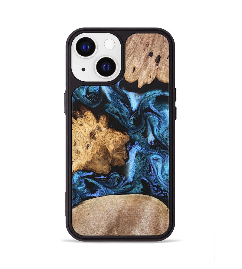 iPhone 13 Wood Phone Case - Amalia (Blue, 820358)
