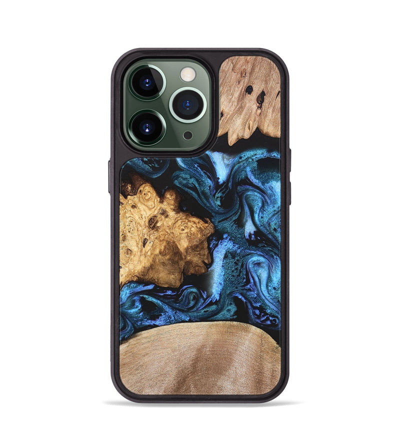 iPhone 13 Pro Wood Phone Case - Amalia (Blue, 820358)