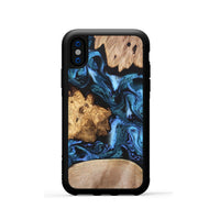 iPhone Xs Wood Phone Case - Amalia (Blue, 820358)