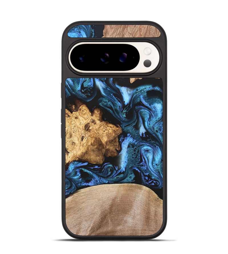 Pixel 9 Wood Phone Case - Amalia (Blue, 820358)