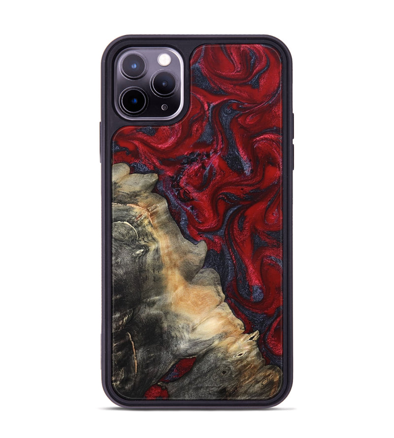 iPhone 11 Pro Max Wood Phone Case - Mozelle (Red, 820366)