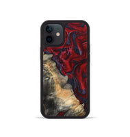 iPhone 12 mini Wood Phone Case - Mozelle (Red, 820366)