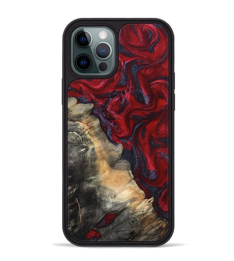 iPhone 12 Pro Max Wood Phone Case - Mozelle (Red, 820366)