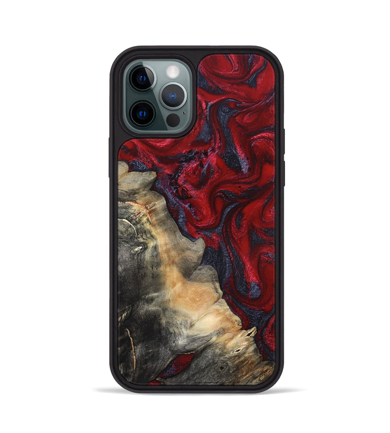 iPhone 12 Pro Wood Phone Case - Mozelle (Red, 820366)