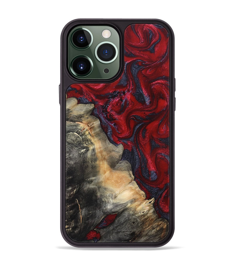iPhone 13 Pro Max Wood Phone Case - Mozelle (Red, 820366)