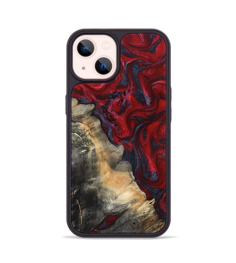 iPhone 14 Wood Phone Case - Mozelle (Red, 820366)