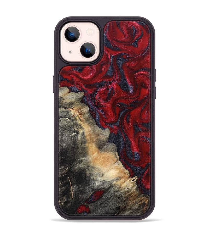 iPhone 14 Plus Wood Phone Case - Mozelle (Red, 820366)
