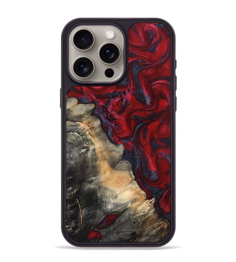 iPhone 15 Pro Max Wood Phone Case - Mozelle (Red, 820366)