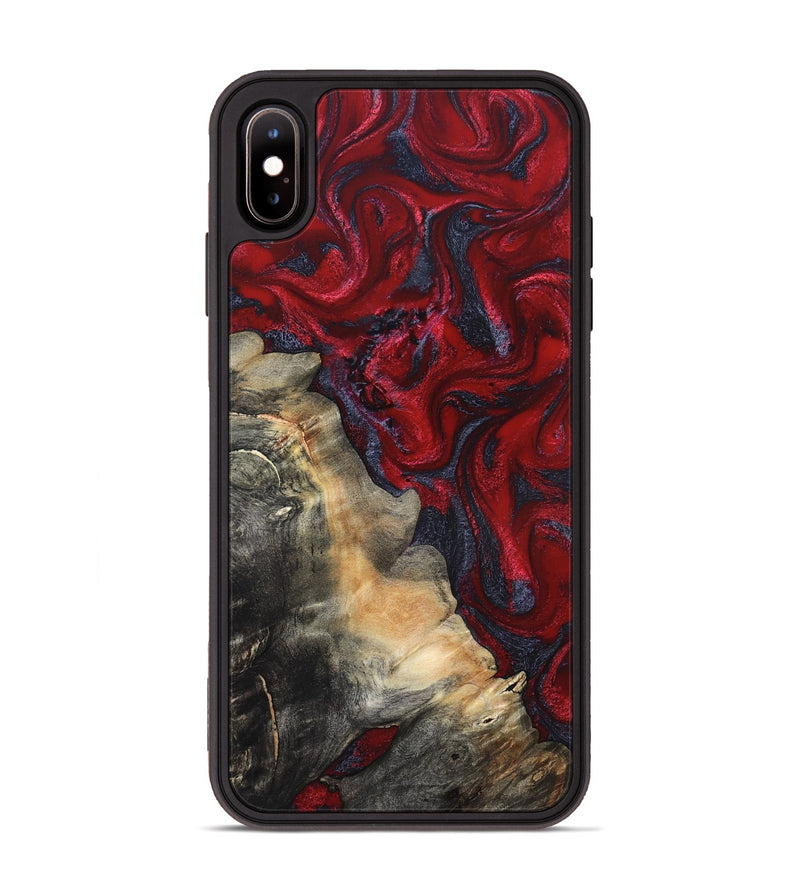 iPhone Xs Max Wood Phone Case - Mozelle (Red, 820366)
