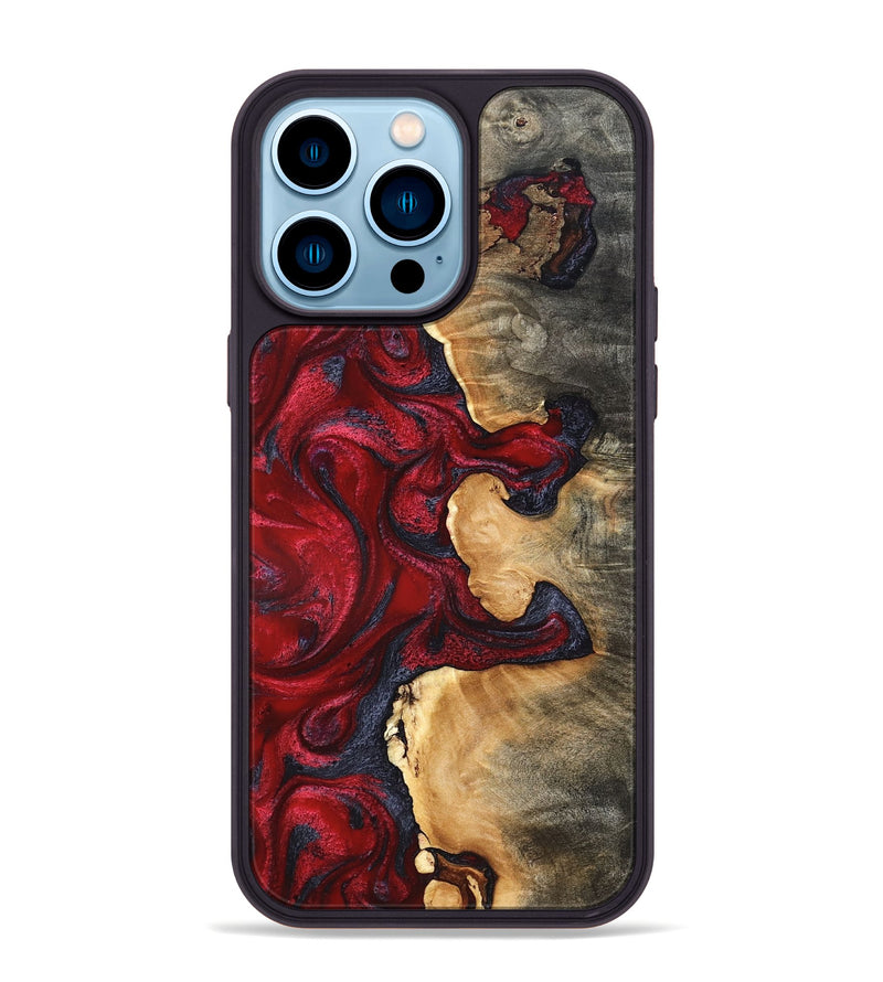 iPhone 14 Pro Max Wood Phone Case - Cortney (Red, 820369)