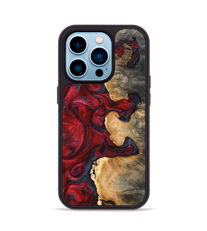 iPhone 14 Pro Wood Phone Case - Cortney (Red, 820369)