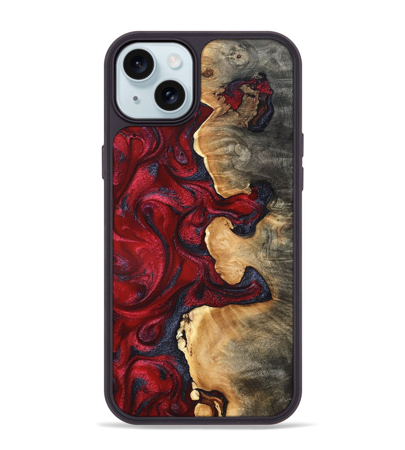 iPhone 15 Plus Wood Phone Case - Cortney (Red, 820369)