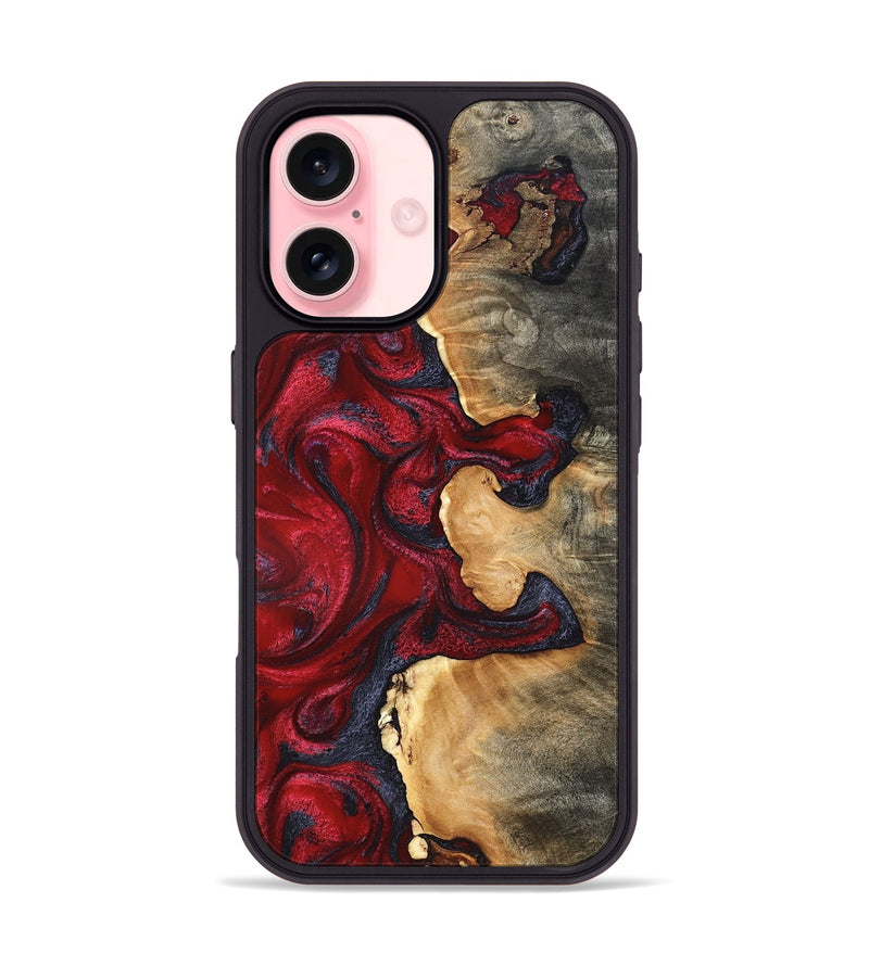 iPhone 16 Wood Phone Case - Cortney (Red, 820369)