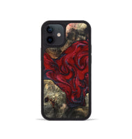 iPhone 12 mini Wood Phone Case - Zyon (Red, 820370)