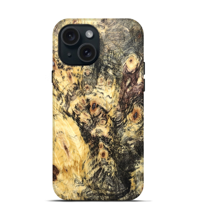 iPhone 15 Wood Live Edge Phone Case - Trevin (Wood Burl, 820381)