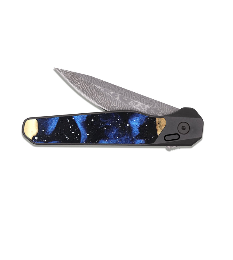 EDC Dark Damascus Wood Pocket Knife - Zev (Cosmos, 820383)