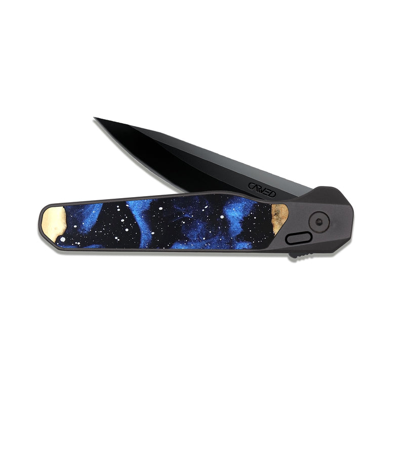 EDC Dark Slate Wood Pocket Knife - Zev (Cosmos, 820383)