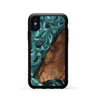 iPhone Xs Wood Phone Case - Enoch (Green, 820393)