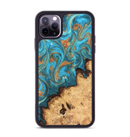 iPhone 11 Pro Max Wood Phone Case - Kailani (Teal & Gold, 820395)