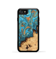 iPhone SE Wood Phone Case - Kailani (Teal & Gold, 820395)