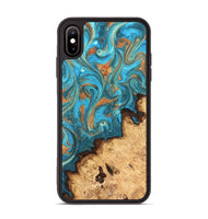 iPhone Xs Max Wood Phone Case - Kailani (Teal & Gold, 820395)