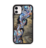 iPhone 11 Wood Phone Case - Merton (Teal & Gold, 820396)