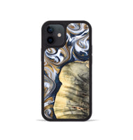 iPhone 12 mini Wood Phone Case - Dillion (Teal & Gold, 820397)