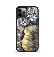 iPhone 12 Pro Wood Phone Case - Dillion (Teal & Gold, 820397)