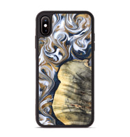 iPhone Xs Max Wood Phone Case - Dillion (Teal & Gold, 820397)