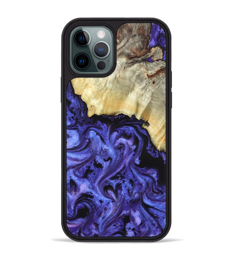 iPhone 12 Pro Max Wood Phone Case - Stoney (Purple, 820399)