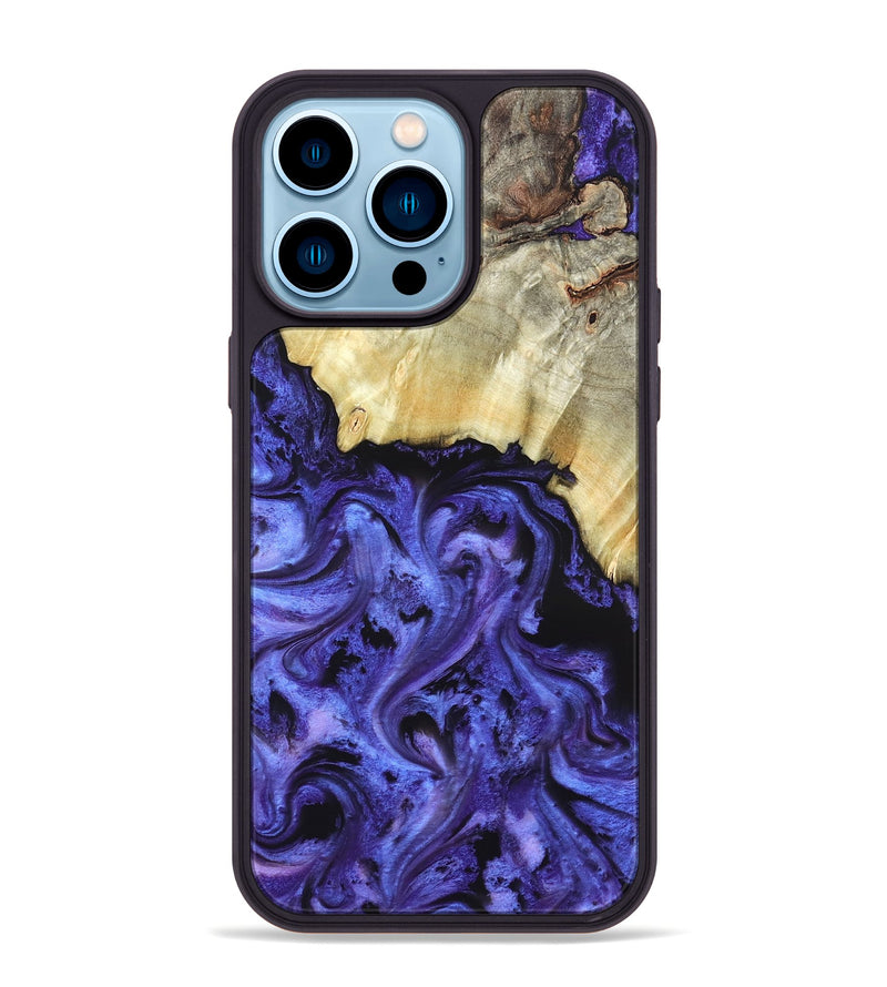 iPhone 14 Pro Max Wood Phone Case - Stoney (Purple, 820399)