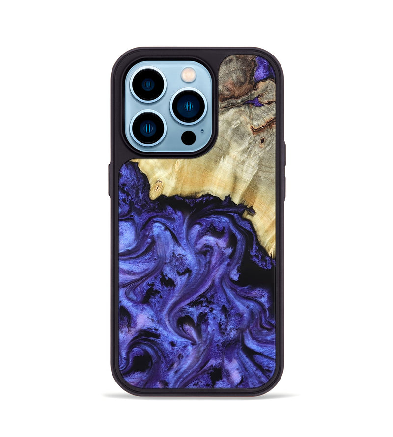 iPhone 14 Pro Wood Phone Case - Stoney (Purple, 820399)
