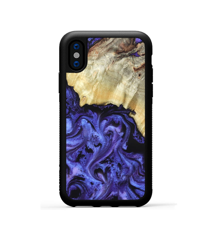 iPhone Xs Wood Phone Case - Stoney (Purple, 820399)