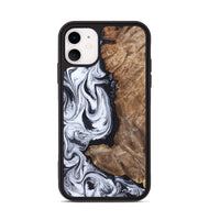 iPhone 11 Wood Phone Case - Raphael (Black & White, 820400)