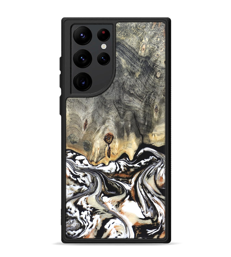 Galaxy S22 Ultra Wood Phone Case - Merle (Black & White, 820401)